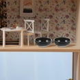 thumbnail image 3 of WASHWEPE 12 Pcs Dollhouse Kitchen Mini Tea Set Black Plastic Realistic Gift, 3 of 8