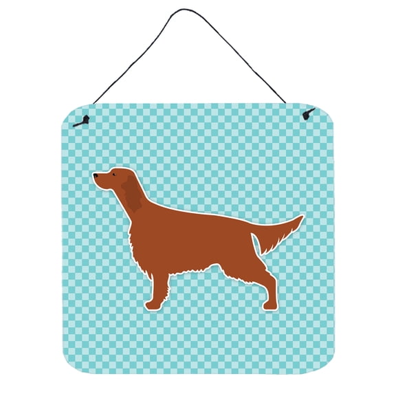 Carolines Treasures BB3693DS66 Irish Setter Checkerboard Blue Wall or Door Hanging Prints
