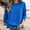 Blue women fall long sleeve top a1, variant on Women's Fall Long Sleeve Crew Neck Pullover Casual Loose Solid Basic Top Tee for Autumn Outfit, Brown XL