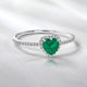 thumbnail image 2 of JeenMata Anillo de Bodas de 1 Quilate con Forma de Corazón, Esmeralda, Piedra Natal de Mayo, en Oro Blanco de 18 K sobre Plata, 2 of 6