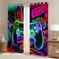 thumbnail image 2 of Homewish Neon Gamepad Gamer Black Out Curtains, Futuristic Square Abstract Curtains Pack of 2 (42x63 Each), Teens Kids Boys Child Bedroom Curtains, Living Room Curtains Decor, 2 of 5