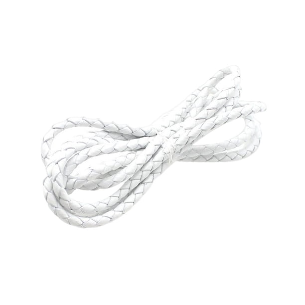 Sonducket Collar de cordón trenzado de cuero, joyería de eslabones de cadena, fabricación DIY portátil, accesorios de piezas de repuesto para Ropa, zapatos y accesorios Miscelánea Blanco