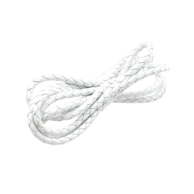 relayinert Leather Braided Cord Bracelet Bangle Chain Link Jewelry Portable DIY Making String Art Craft Finding Replacement White