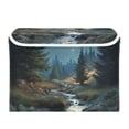 thumbnail image 2 of Foldable Fabric Storage Bin With Handle Collapsible Basket Box Storage With Lid Organizer Illuminated by Moonlight, 2 of 7