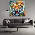thumbnail image 3 of TEXTZEN 26x26 Black Modern Wood Framed Wall Art Titled - Eye of the Tiger, 3 of 6
