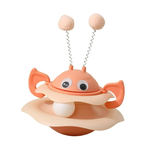 Juguete interactivo para gatos con plataforma giratoria, divertido y divertido juego de ejercitador. Rosa