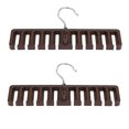 thumbnail image 3 of tie Belt Scarf Rack Organizer Sturdy Plastic Closet Wardrobe Belt Hanger with Metal Hook Brown, 3 of 4