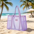 thumbnail image 2 of Beach Tote Bag Mesh Large Capacity Casual Travel Bag Handbag Waterproof Durable Foldable For Women Pool Travel Vacation, 2 of 5