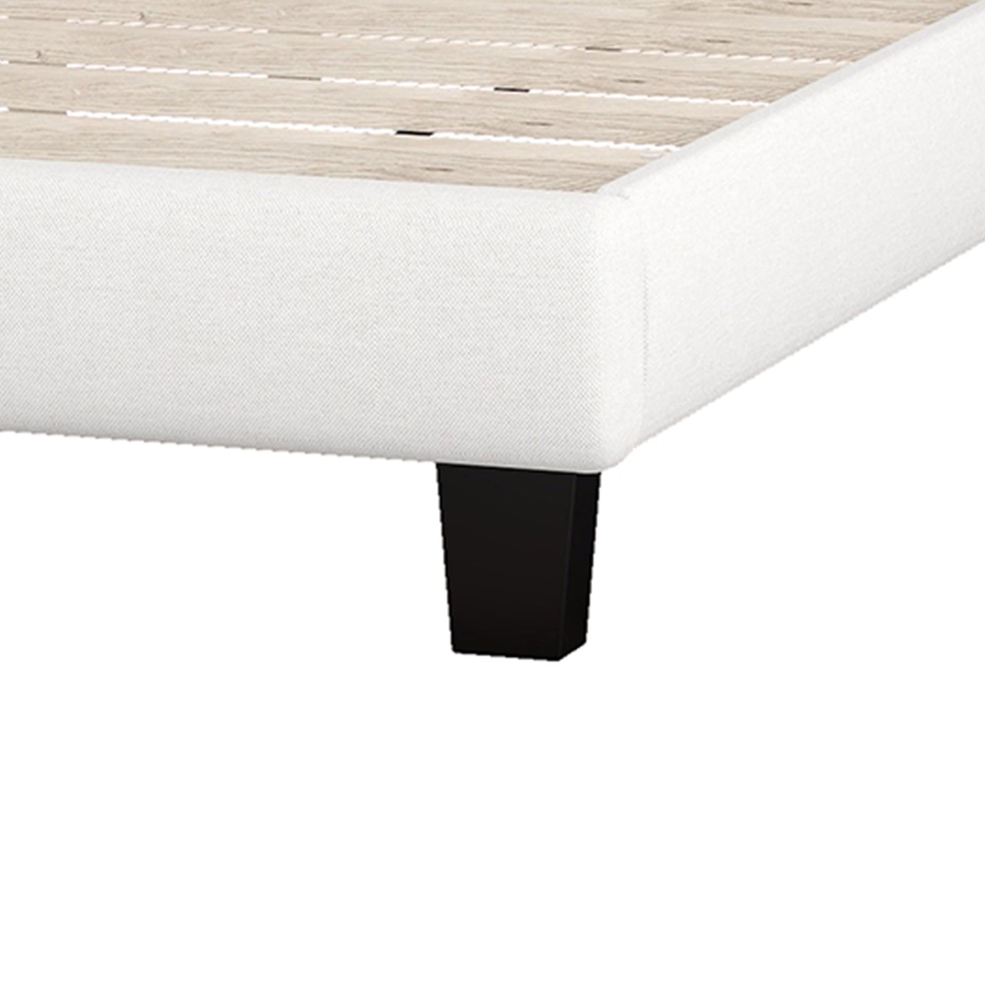 MAYEERTY King Upholstered Platform Bed Saddle Curved Headboard Diamond Tufted for Bedroom Beige