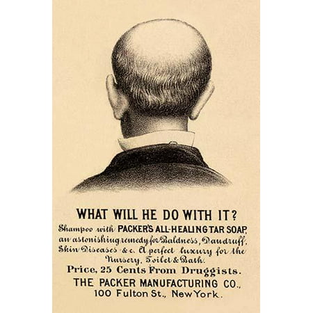 A Victorian trade card for a medicine that is guaranteed to restore the hair to bald heads and to make it grow thick long and soft  This card was for a tar soap and unlike most ads promising cures (Best Way To Make Hair Grow)