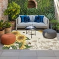 thumbnail image 2 of Sunflowers Outdoor Rug for Patio/Deck/Porch, Non-Slip Large Area Rug 5 x 8 Ft, Farmhouse Retro Butterfly Beige Yellow Indoor Outdoor Rugs Washable Area Rugs, Reversible Camping Rug Carpet Runner, 2 of 8