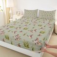 thumbnail image 3 of jejeloiu Farmhouse Mallard Duck Twin Sheet Sets,Green Brown Bedding For Teens 3pcs, 3 of 7