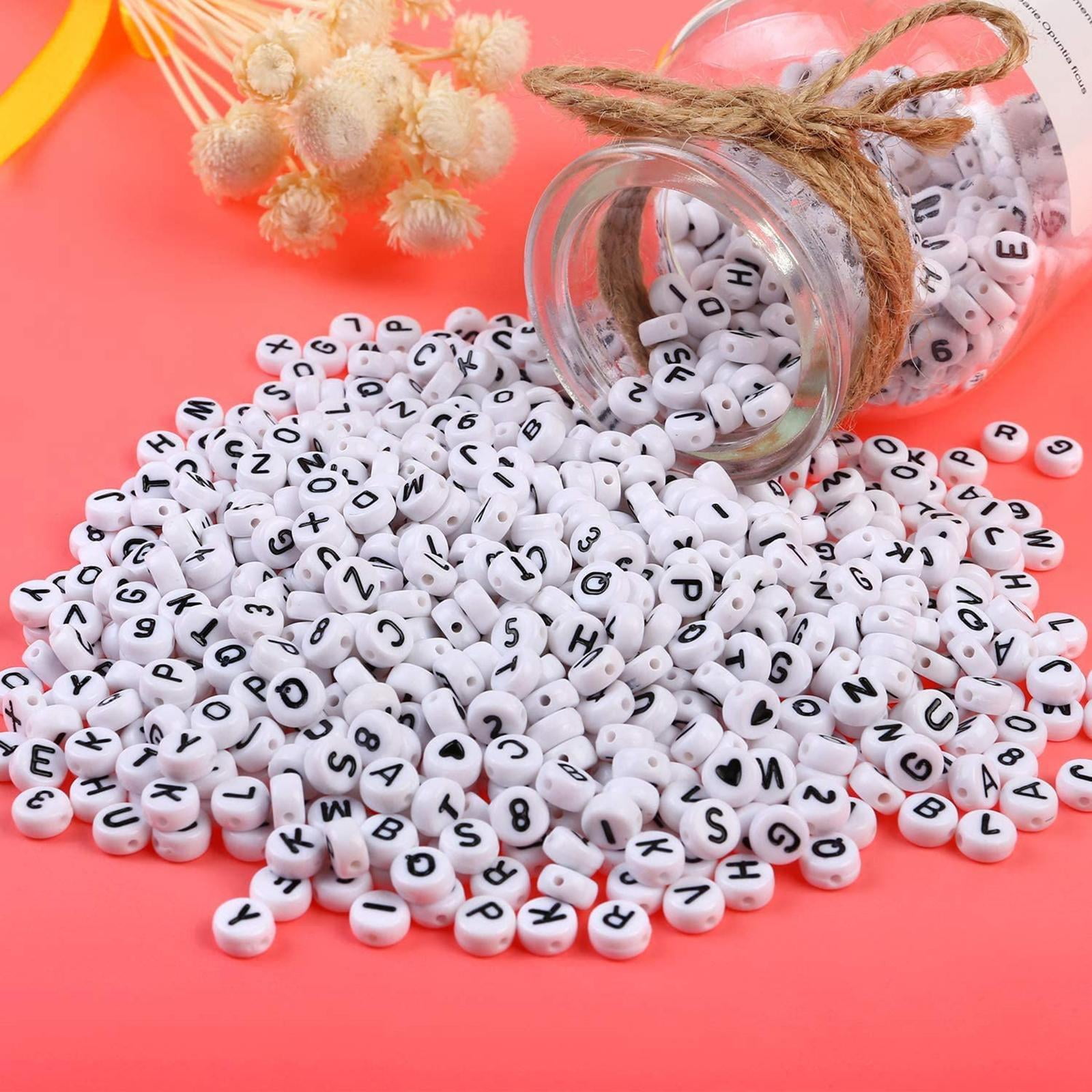 Milageto Craft Beads Kit 5000pcs 3mm Glass Seed Beads and 7mm Letter Beads for Friendship