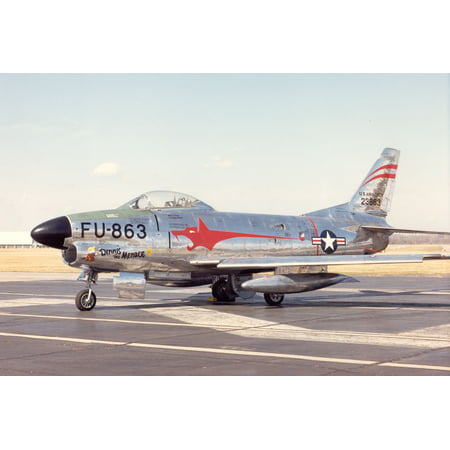 Canvas Print North American F-86D-40-NA Sabre 52-3863 at United States Air Force Museum. Shown in markings of 97t Stretched Canvas 10 x