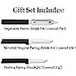 Rada Cutlery 3-Piece Basics Knife Gift Set Kitchen Knives Stainless Steel Resin, A, Black Handle