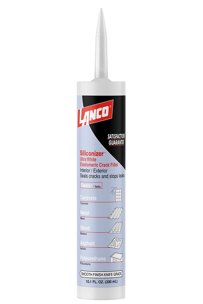 Lanco Siliconizer Elastomeric Crack Filler and Patching , White, 10.1oz