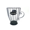 Coffee Pod Holder Iron Wire Coffee Capsule Storage Basket Organizer Holder Black Straight Edge Cup-Shaped Fruit Basket Kitchen