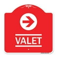 thumbnail image 1 of SignMission A-DES-RW-1818-22743 18 x 18 Po Signe de la Série Designer - Valet Flèche Droite &44; Rouge & Blanc, 1 of 1