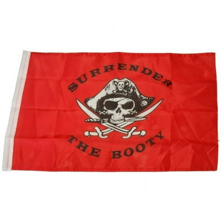 

Small 12 Inch X 20 Inch Replacement Flag For Whip Antenna Surrender The Booty With Skull Flag