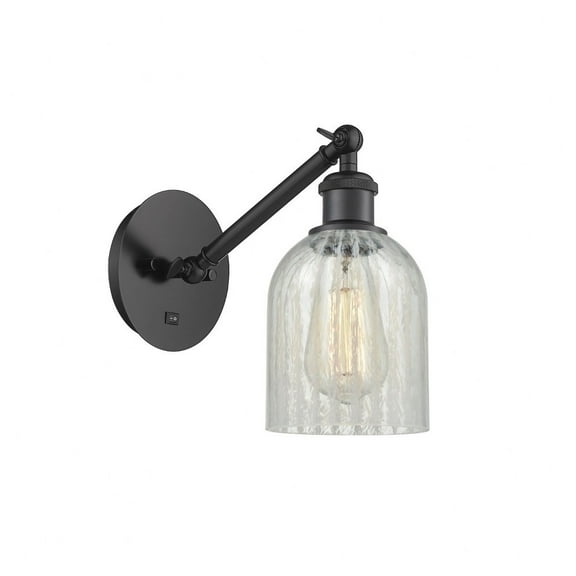 317-1W-BK-G2511-LED-Innovations Lighting-Caledonia - 1 Light Wall Sconce In Industrial Style-11.38 Inches Tall and 5.3 Inches Wide Matte Black