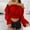 Red, variant on Womens Renaissance Peasant Blouses Elegant Off Shoulder Ruffle Trim Party Crop Tops Puff Long Sleeve Pirate Shirts Green S