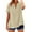 Beige, variant on Cotton T Shirts for Women Short Sleeve Women's Short Sleeve T-Shirt Loose Button Shirt Tops Stand Solid Color Sleeve Collar Casual Women's Shirt