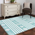 thumbnail image 3 of Striped 3x5 Area Rugs for Living Room, Ocean Turquoise Starfish Shell Jellyfish Coral Non Slip Floor Mat Washable Low-Profile Indoor Carpet for Bedroom, Dining Room, Bathroom, 3 of 9