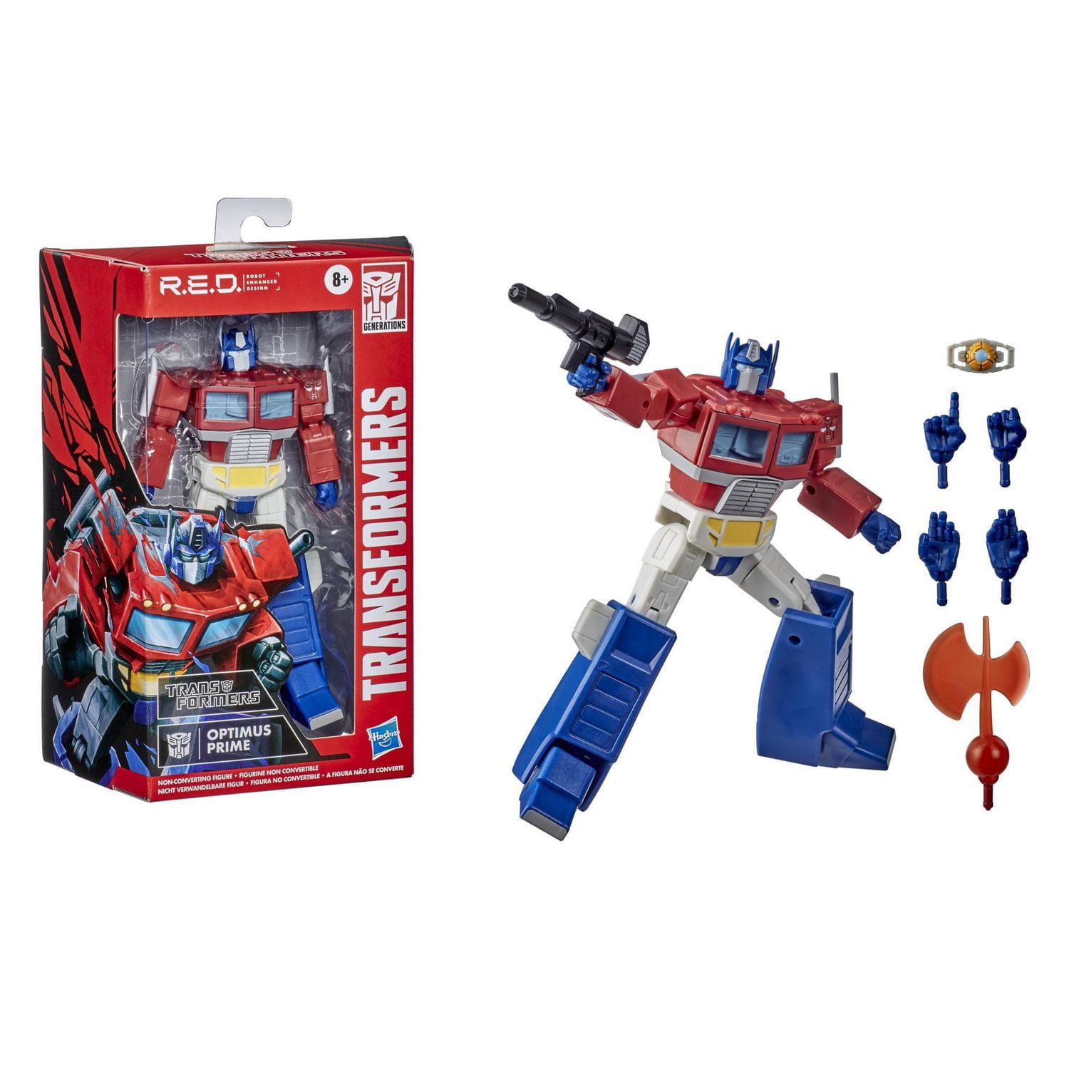 Transformers R.E.D. [Robot Enhanced Design] The Transformers G1 Optimus Prime, Non-Converting Figure - Ages 8 and Up, 6-inch