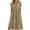 Khaki, variant on Women's Elegant Pleated Midi Dress 2026 Spring Summer V-Neck Short Sleeve Flowy Casual Dresses with Pockets Loose Comfy Knee Length Beach Vacation Outfits S