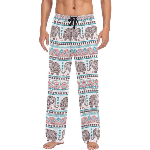 GZHJMY Elephant Pajama Pants for Men, Lounge Pants Lightweight Men Pajama Bottoms with Drawstring Pockets, Christmas New Year Birthday Gifts, Large