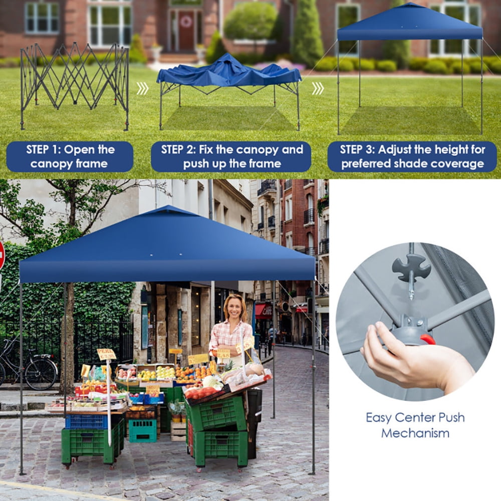 Aimee Lii 10 x 10 Feet Foldable Outdoor Instant Pop-up Canopy with Carry Bag, Backyard Canopy Gazebo for Party Camping BBQ Events, Blue Aimee Lii 10 x 10 Feet Foldable Outdoor Instant Pop-up Canopy with Carry Bag, Backyard Canopy Gazebo for Party Camping BBQ Events, Blue