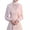 Pink, variant on Women Elegant Side Split Long Sleeve Wedding Shawl Cape Halter Neck Chiffon Shrug Capelet Open Front Backless Floral Lace Bridal Jacket Bolero