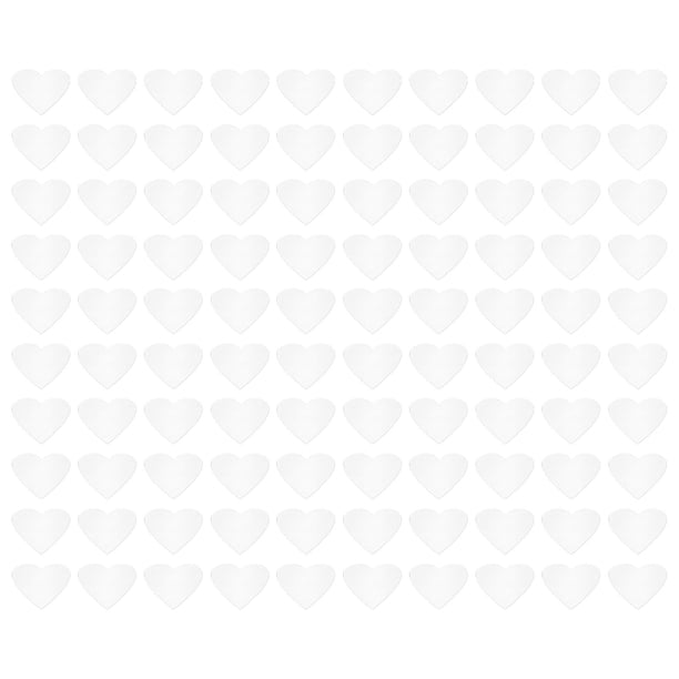 Calcomanías para pared Unique Bargains 100uds Corazón 22.5x20mm Plata