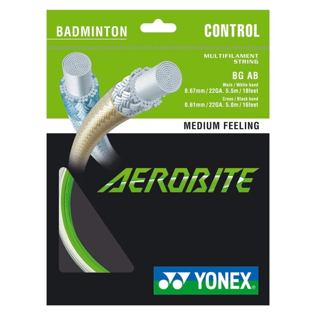 Cuerda de bádminton YONEX Aerobite blanca y verde