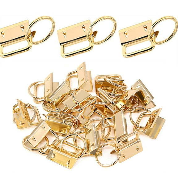50pcs for Key Fob Hardware with for Key Rings Set for Bag Wristlets Ribbon Webbi