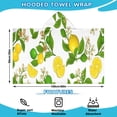 thumbnail image 2 of Yellow Lemon Fruit Limes White Pattern Hooded Bath Towel，60"x35" for Ages 3 To 12 Kids, Quick Dry Lightweight Soft Microfiber Hood Beach Towel Cover Up for Kids, 2 of 7