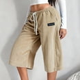 thumbnail image 2 of WERYOUNG Capri Pants For Women Drawstring Elastic Waist Straight Leg Trousers Palazzo Pants For Women Everyday Wear Versatile Bottoms S, 2 of 6