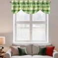 thumbnail image 3 of Green Plaids Tie Up Valance for Windows, Green Watercolor Grids Adjustable Rod Pocket Tie Up Valance Curtains Window Treatment for Kitchen Bathroom Bedroom 54 X 18 Inch, 3 of 9