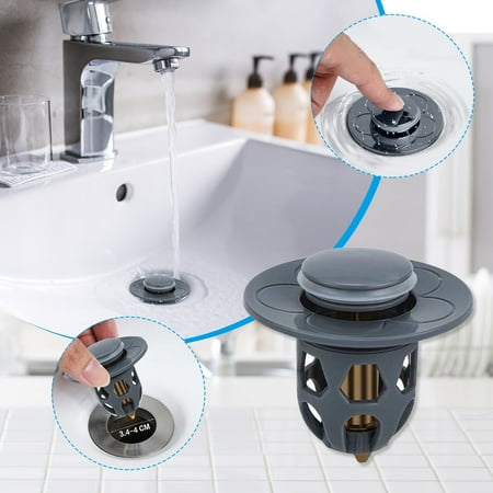 

〖Roliyen〗Kitchen Cleaning Tools Supplies Washbasin Electroplating Drainer Bouncing Core Washbasin Pool Basin Copper Core Push Type Bouncing Core Leaking Plug