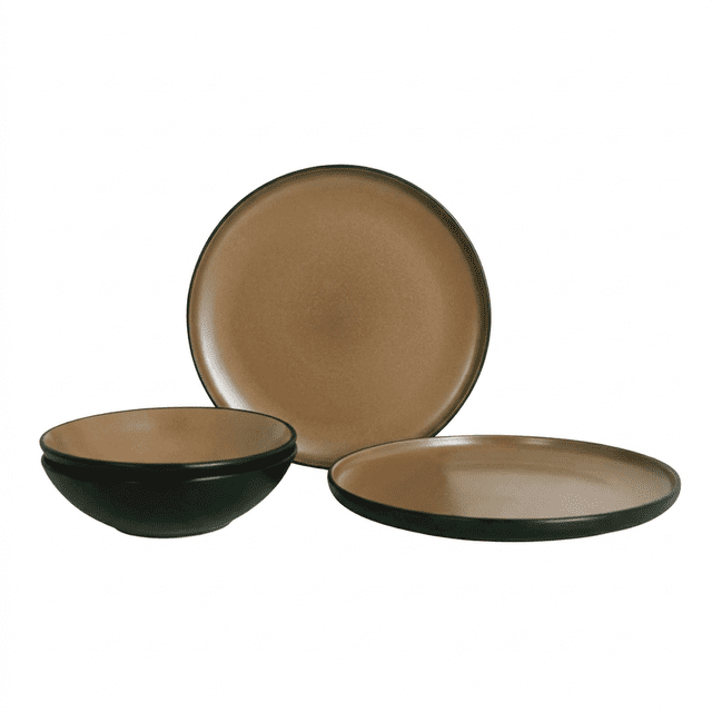 Vajilla de Cerámica 12 Pzas, 4 Personas - HEIMABROWN12 - Crown Baccara