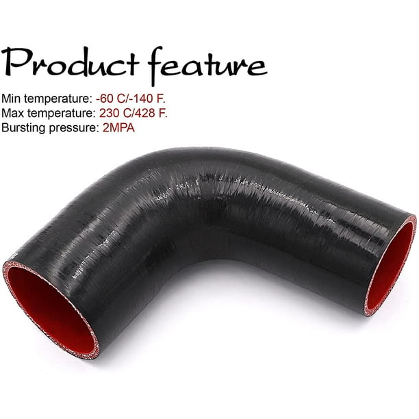 TuoLauthon 4-Ply High Performance 90 Degree Elbow Reducer Coupler Silicone  Hose ID 63 to 76mm Leg Length 102mm Wall 