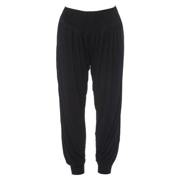 Women Yoga Pants Elastic Waistband Wide Leg Long Pants, Women High Waist Casual Trousers Yoga Pants, Black, M
