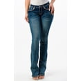 thumbnail image 2 of Grace in LA Women's Western Horseshoe Star Embroidered Stretch Bootcut Jeans (27, Blue), 2 of 3