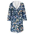 thumbnail image 4 of Women's Fleece Plush Robe Long Warm Plush Bathrobe Loungewear Jacket Printed Comfort Robe, 4 of 5