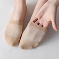 thumbnail image 2 of Toe Topper Half Foot Socks for Women, Fashion Liner No Show Mule Socks 4Pairs (Black/White/Gray/Nude), 2 of 6