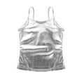 thumbnail image 3 of DPOIS Kids Girls Metallic Camisole Tops Sports Tank Vest Silver 8, 3 of 7