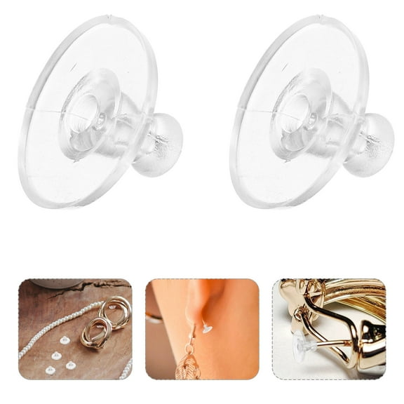 FOMIYES 500Pcs Silicone Earring Back Replacement Safely Locking Backs for Stud Earrings