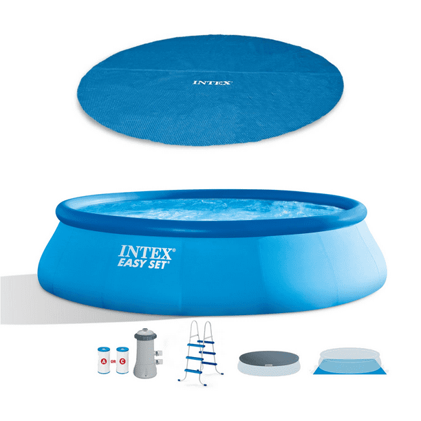 Intex 15' x 42" Inflatable Swimming Pool w/ pool set and Intex 15-Ft