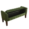 thumbnail image 3 of HomePop Velvet Storage Bench Settee, Green, 3 of 12