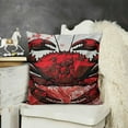 thumbnail image 2 of Crabs Pillow Sham, Astrology Themed Illustration of a Crab Representing Cancer Zodiac Sign Art Print, Decorative Standard King Size Printed Pillowcase, Red Black, 2 of 5